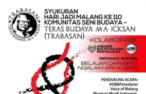 Syukuran Hari Jadi Malang ke-110 Komunitas Seni Budaya – Teras Budaya M.A. Icksan (Trabasan) Andang Bachtiar